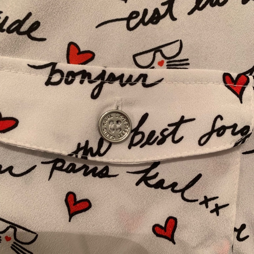 ❤️KARL LAGERFELD❤️NWT! HEARTS BLOUSE. EXCELLENT CONDITION!! - Picture 10 of 11